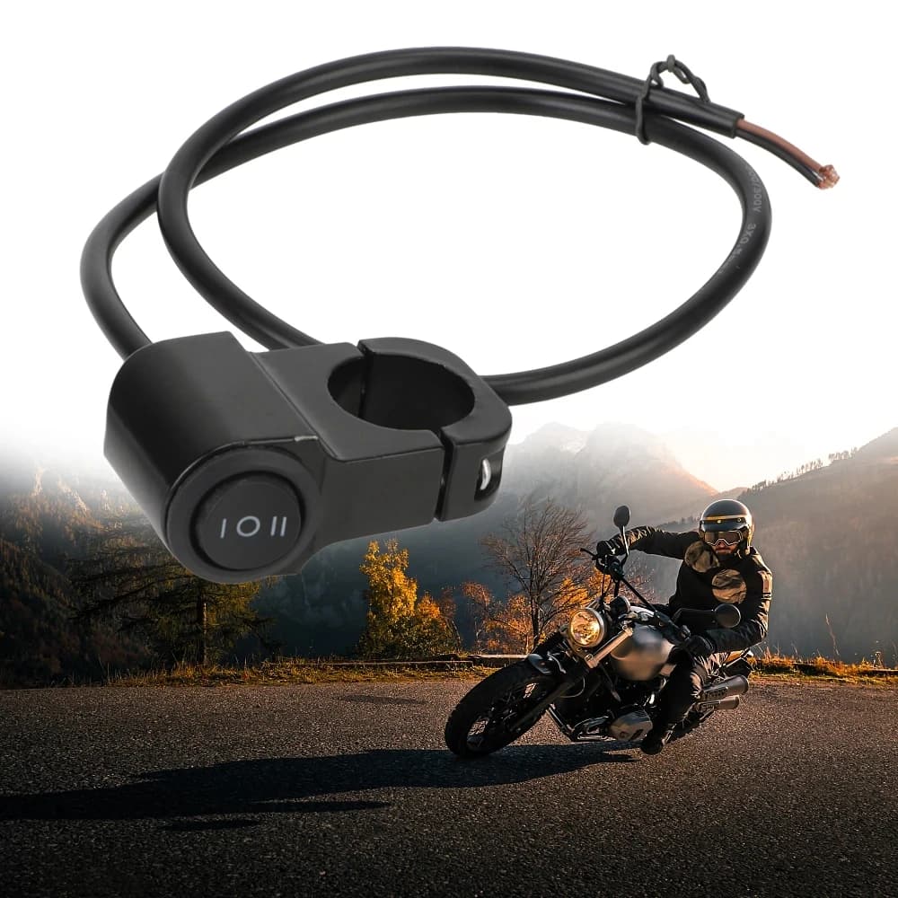 Interrupteur universel à 3 voies pour moto, Mini interrupteur marche/arrêt pour feu de conduite avec