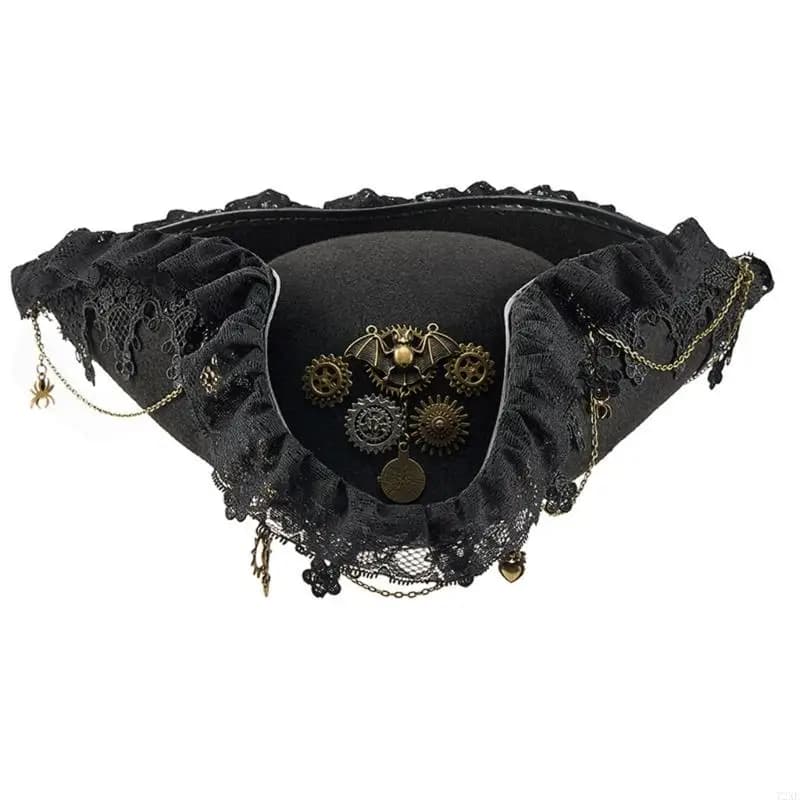 Chapeau Pirate victorien 72XE, équipement d'événement à thème en détresse, chapeau pour mascarades f