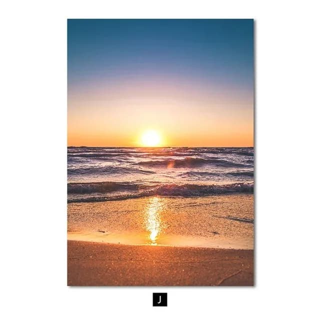 Affiches et impressions de lever de soleil de bord de mer, art mural de plage et d'océan, gérer les 