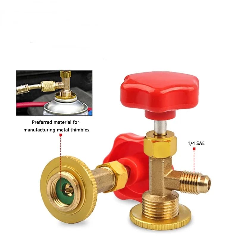 Ouvre-bouteille à Valve de distribution, connecteur 1/4 SAE, bouteille de réfrigérant Mayitr, peut t