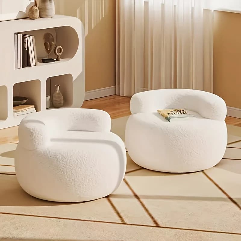 Canapé rond avec rangement – Chaise et tabouret double fonction peu encombrant, siège coussin doux e