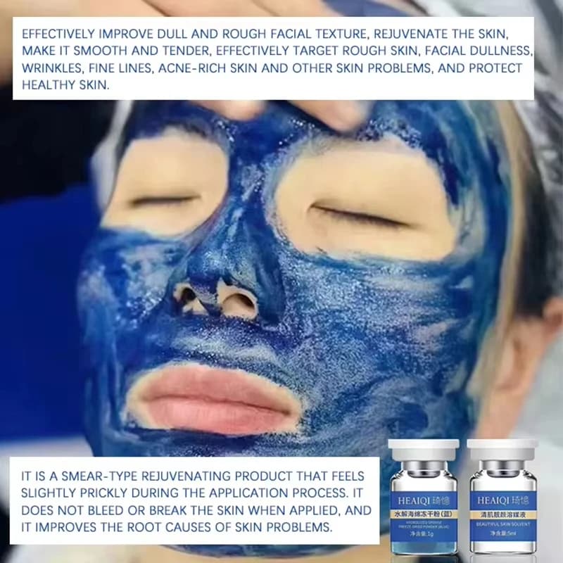 Ensemble d'éponges bleues en poudre de collagène lyophilisée, 80% microcristal, extrait naturel de S