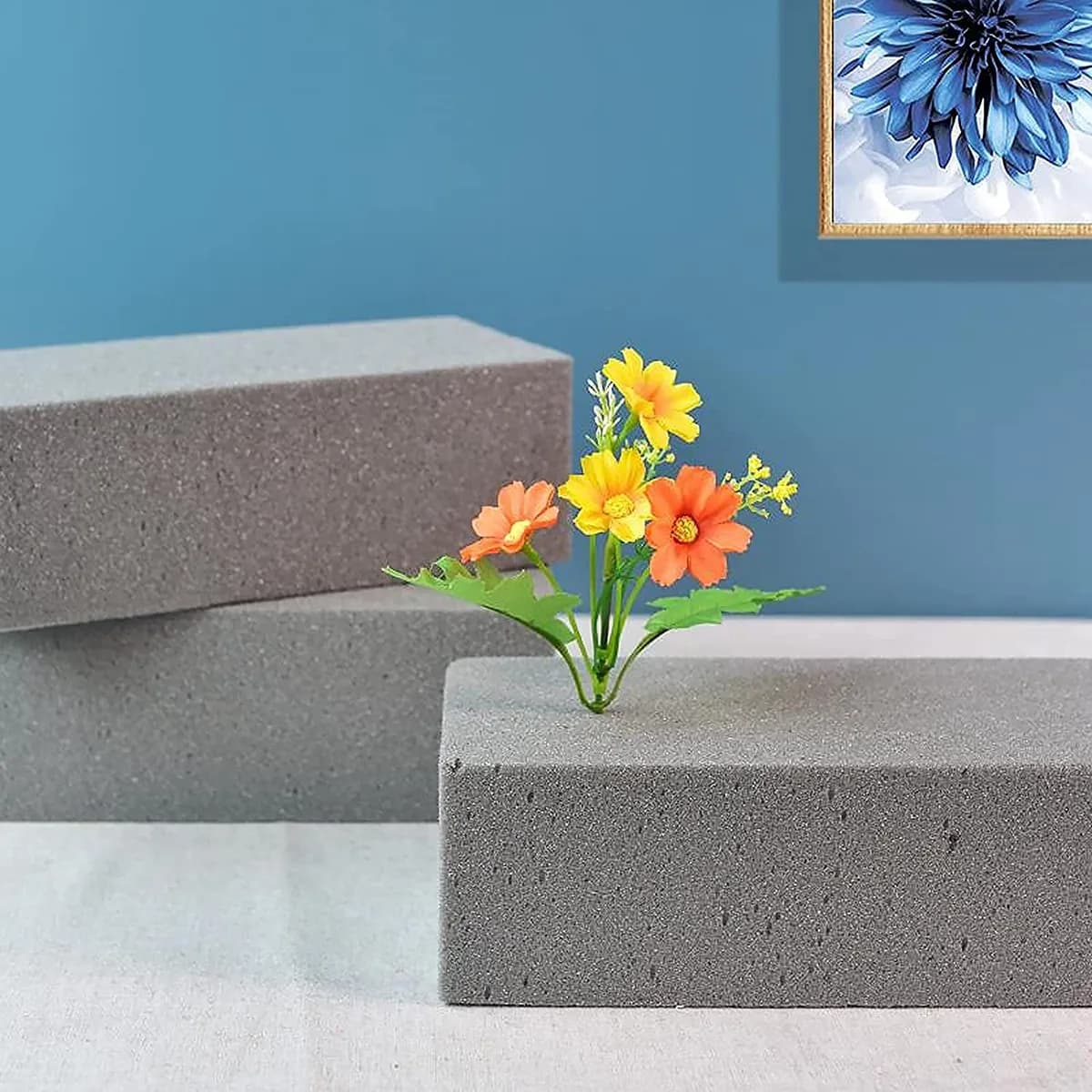 Mousse Florale Sèche pour Fleurs Artificielles, Support Floral, Briques, décennie s de Fleuriste Gri