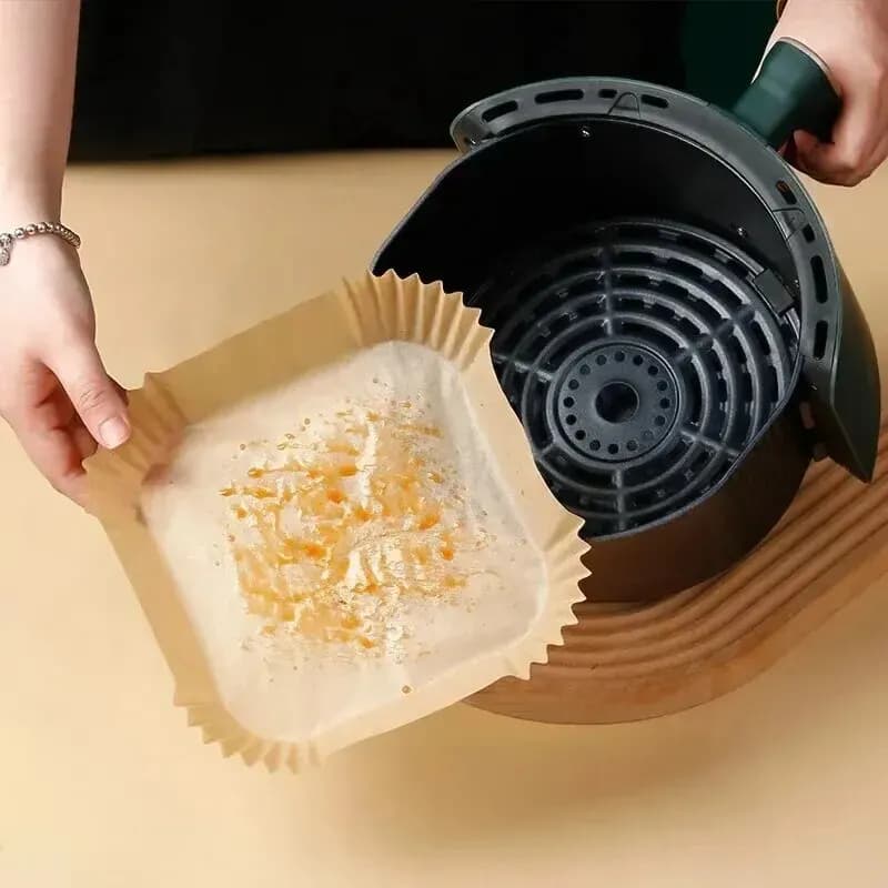 Papier antiadhésif pour friteuse à air de poulet, papiers de cuisson ronds, doublures en papier, acc