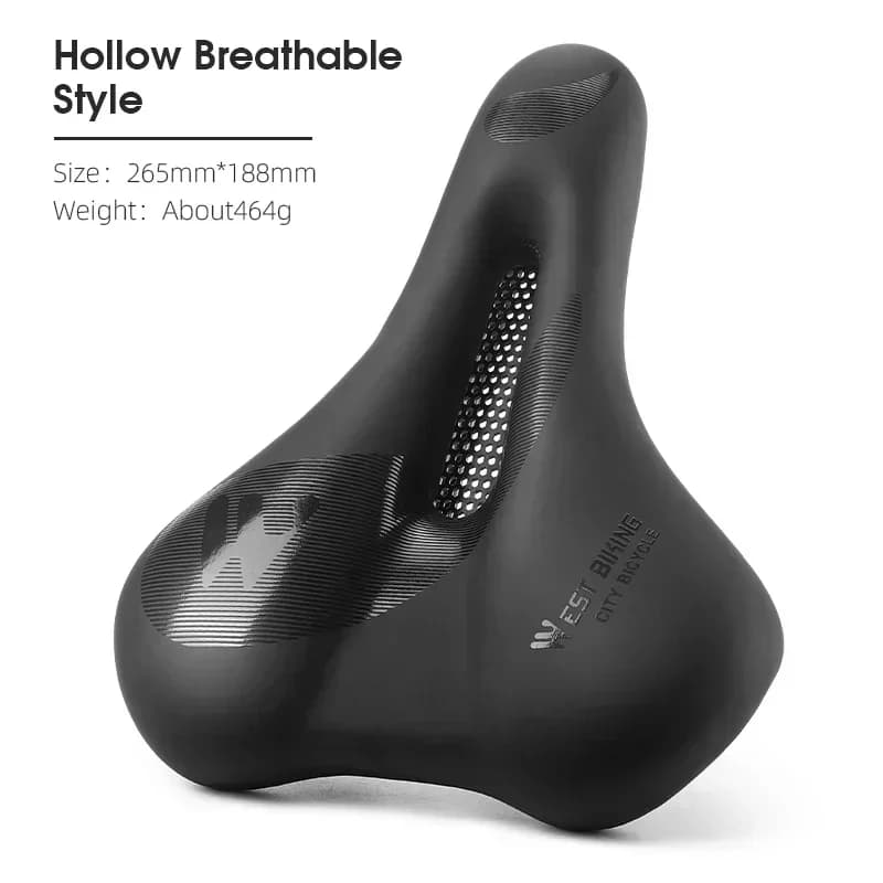 WEST BIKING – selle confortable pour vtt, vélo de banlieue de ville, selle en mousse épaisse, amorti