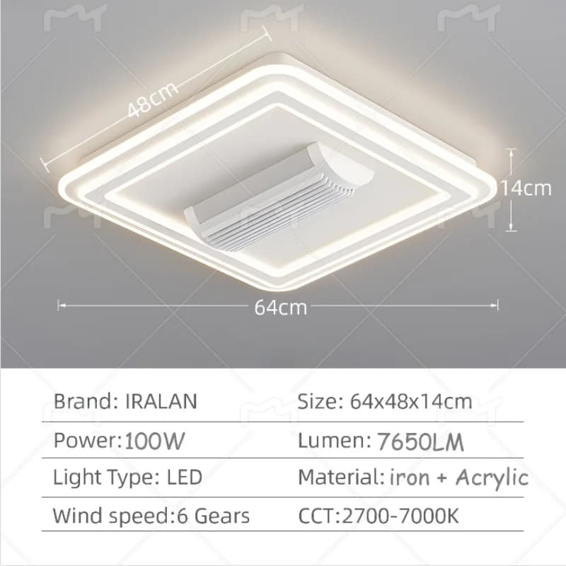 Ventilateur de plafond sans lame avec télécommande, luminaire moderne, décoration de la maison intel