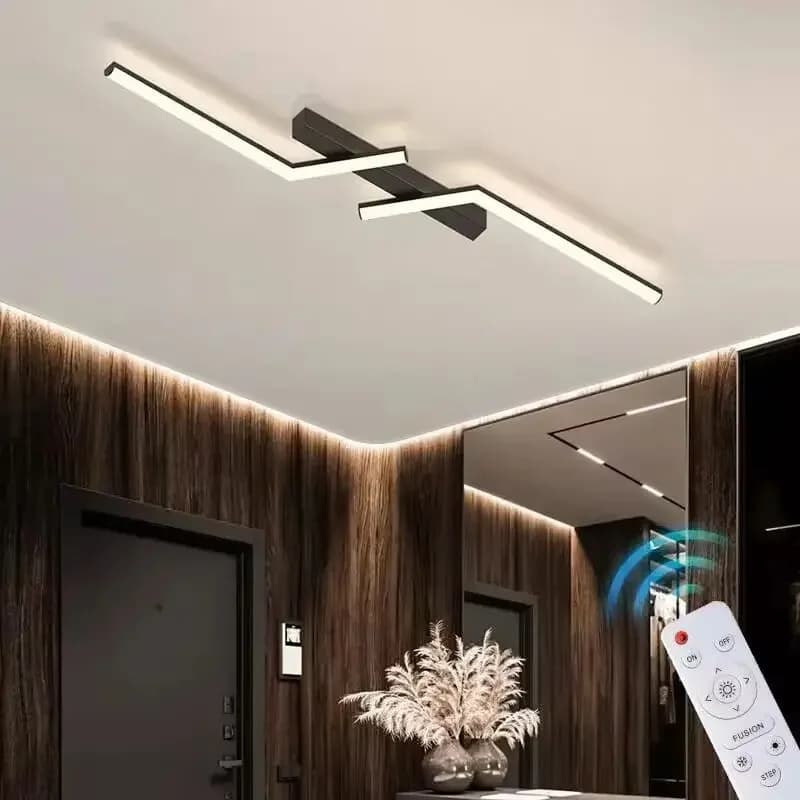 Moderne LED ligne plafonnier moderne salon salle à manger chambre principale étude luminaire or noir