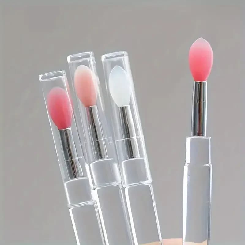 Brosse à lèvres Portable en Silicone avec couvercle, applicateur de baume à lèvres multifonctionnel 