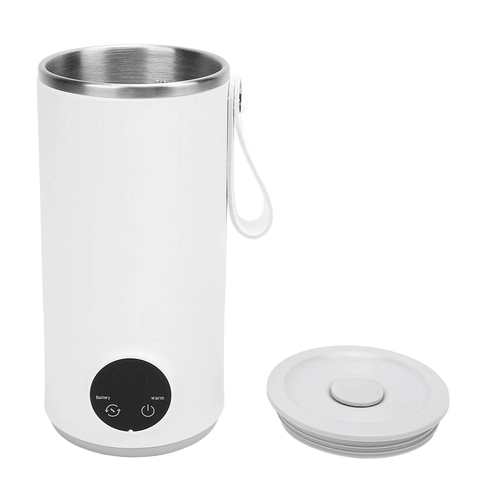 Bouilloire Électrique de Voyage Sans Fil, Rechargeable, 400ml, 55 °C, en Acier Inoxydable, Eau Chaud