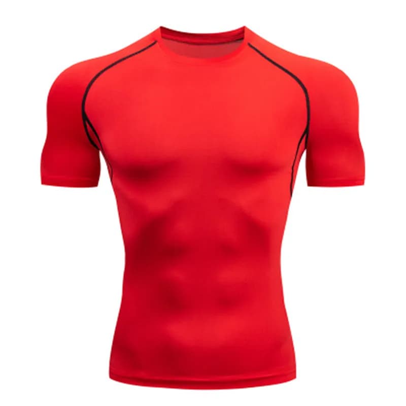 T-shirt de compression élastique respirant pour homme, haut serré, sweat-shirt de course, jogging, s