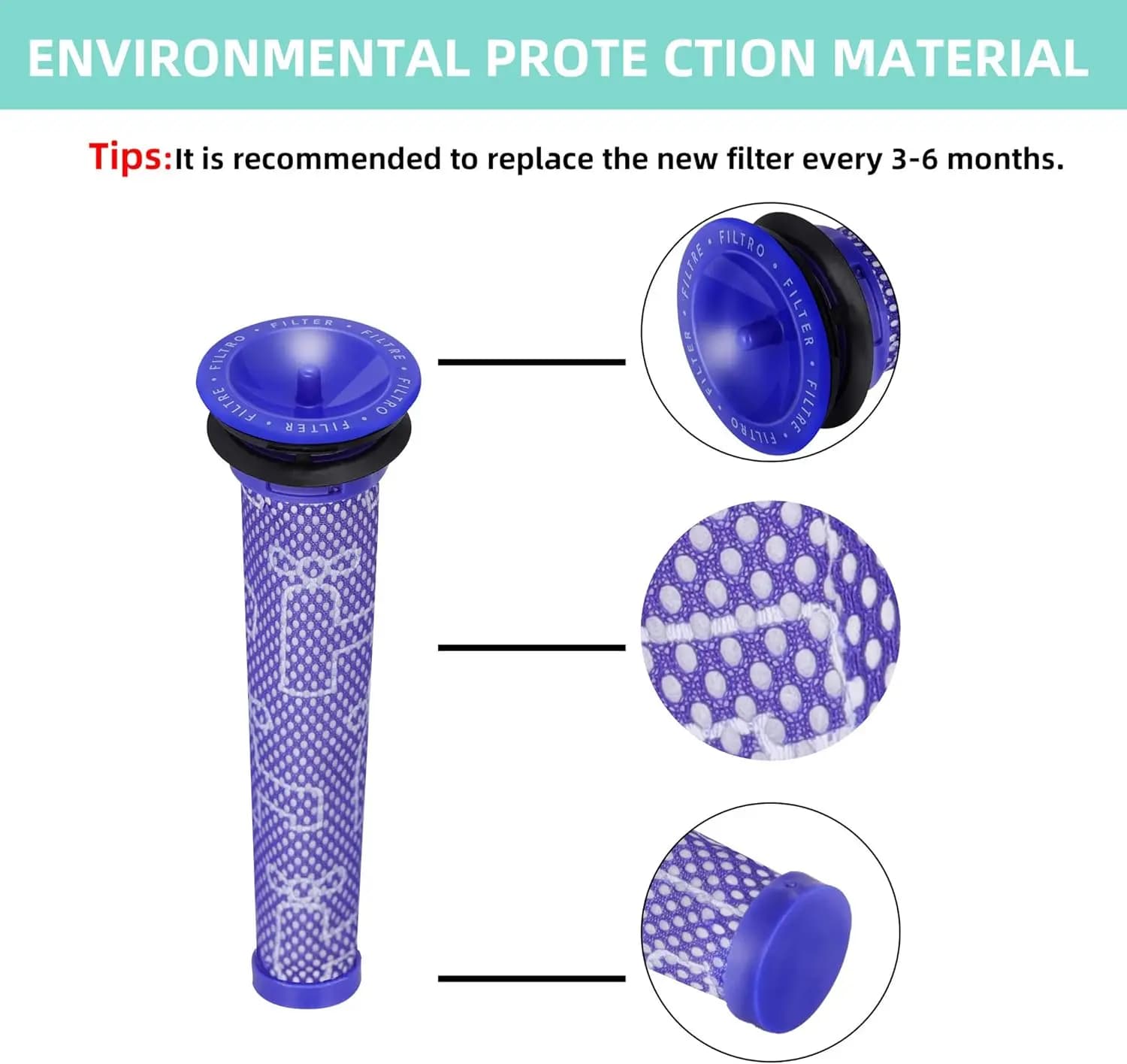 Filtre de remplacement pour aspirateur sans fil Dyson V6 Absolute Total Clean, filtres HEPA comparés