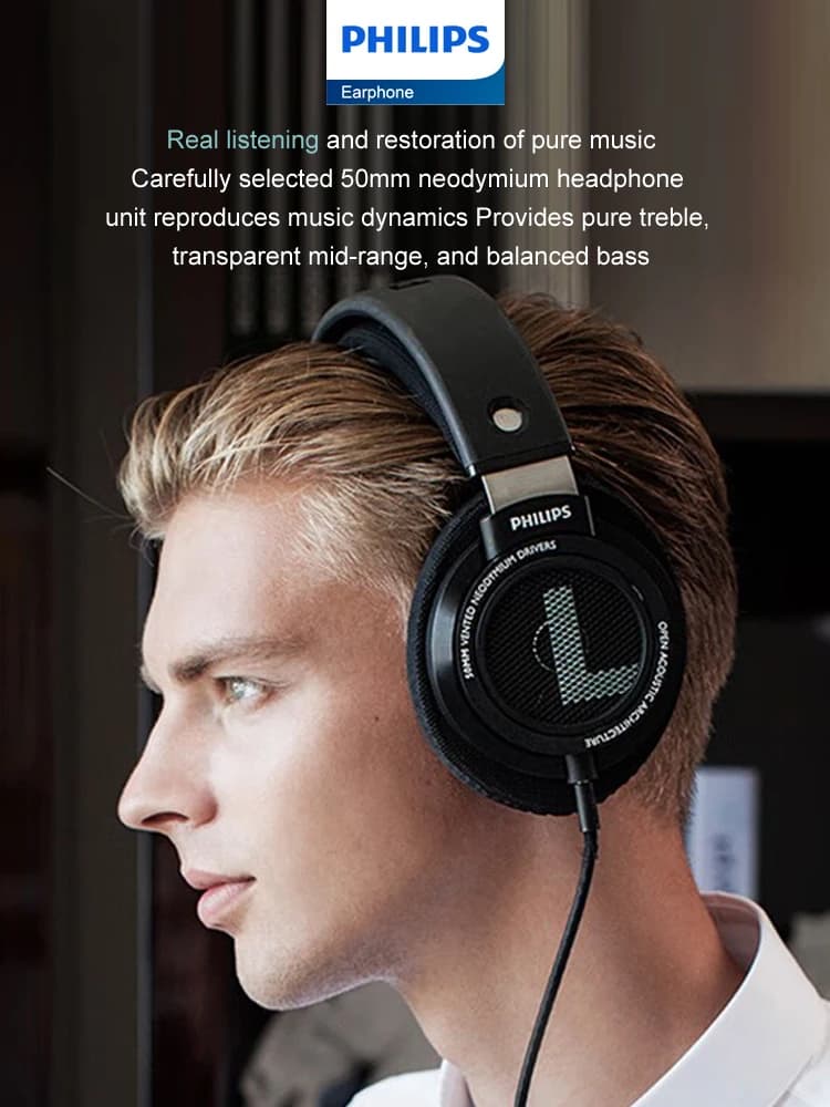 Philips Original SHP9500 casque filaire HiFi stéréo HD micro appel écouteurs sport course casque iPh