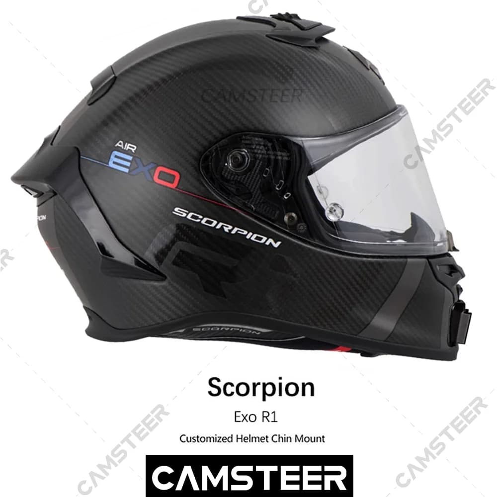 Support de mentonnière personnalisé pour casque Scorpion Exo R1 / EXO-R1 EVO pour caméras GoPro12 11