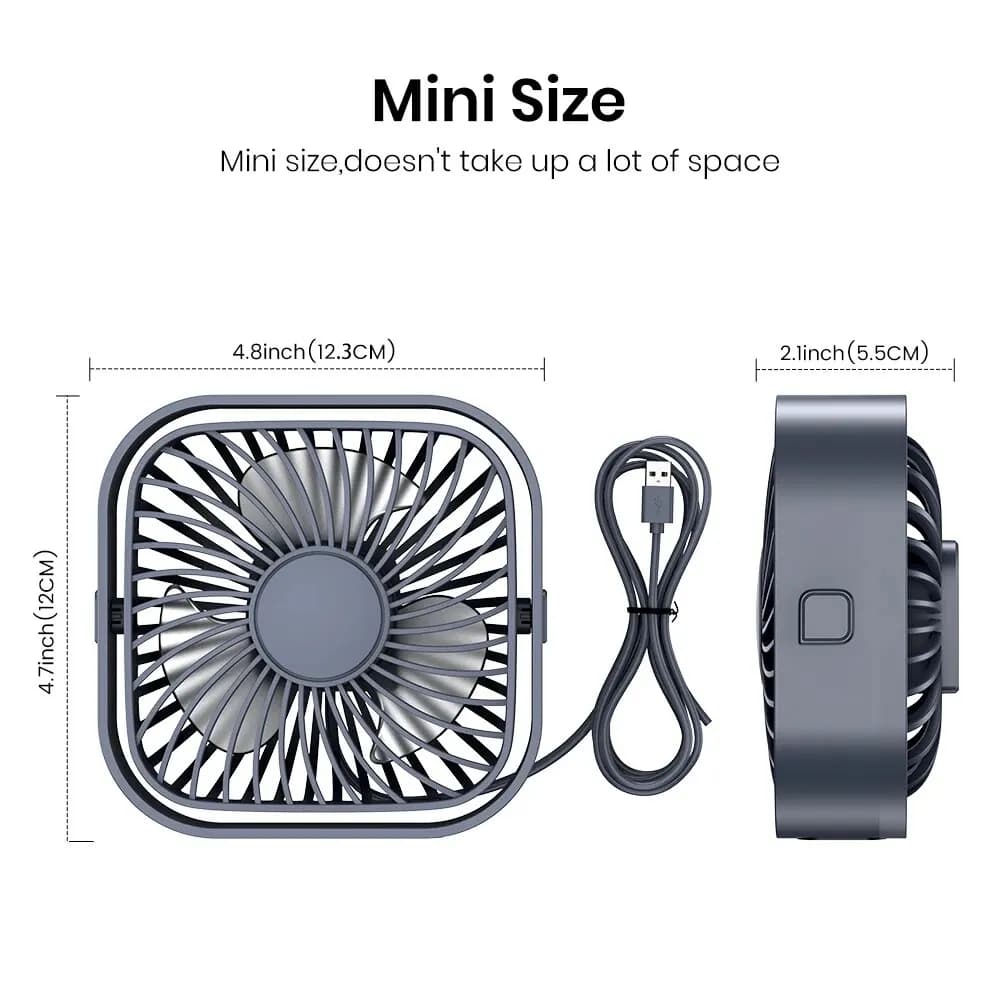 TOPK-Ventilateur de bureau USB, débit d'air de bain et fonctionnement silencieux, petit ventilateur 