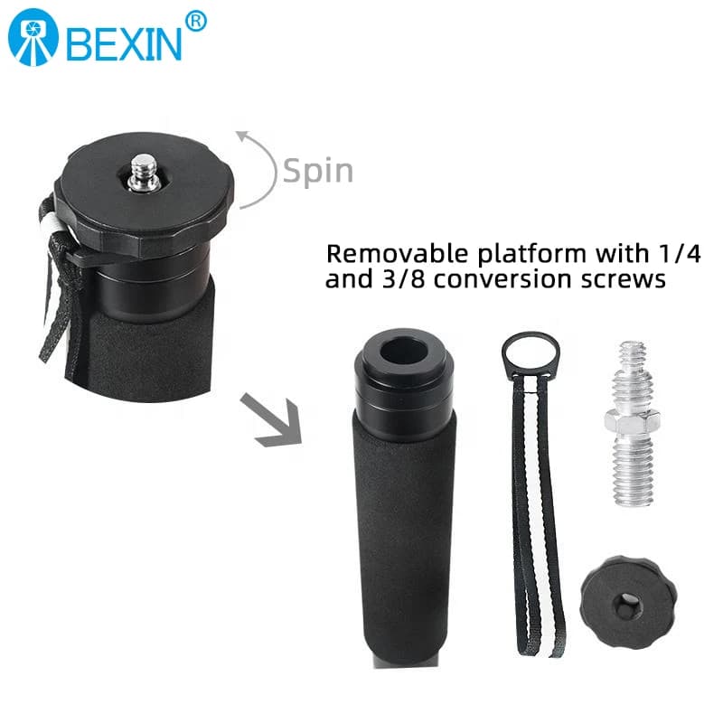 BEXIN P285C support monopode de voyage Portable en Fiber de carbone professionnel léger peut support