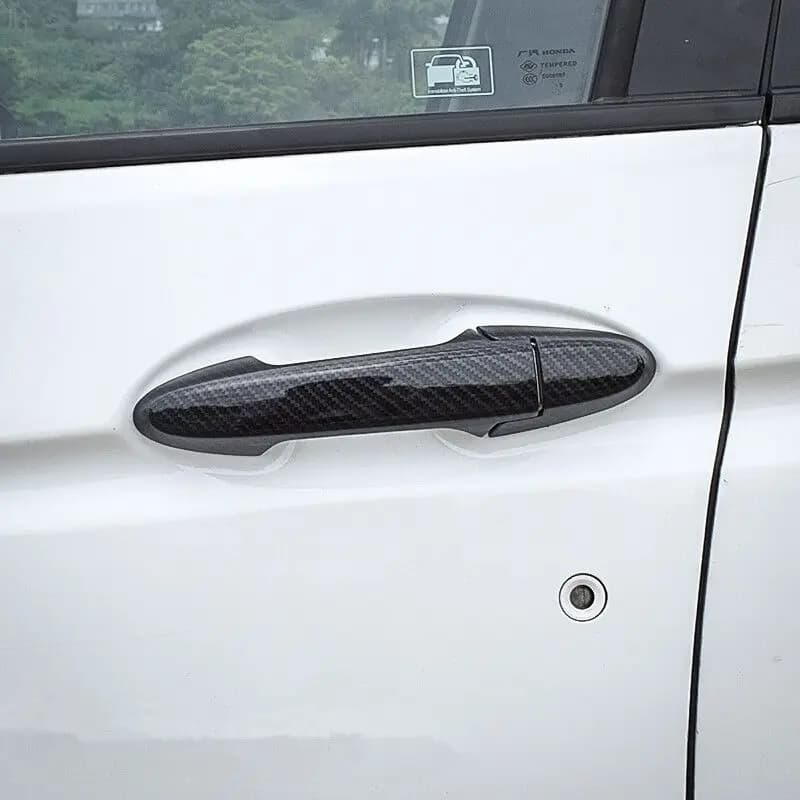 Autocollant de couverture de poignée de porte latérale de voiture en Fiber de carbone chromé, access