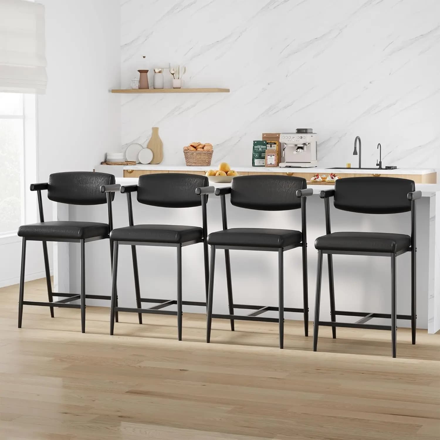 Ensemble de tabourets de Bar modernes, 2 pièces, avec dossier et siège plus large rembourré, taboure