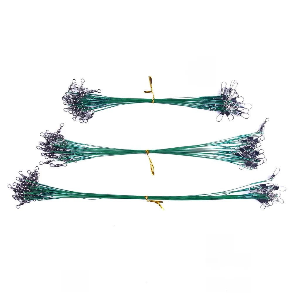 Ligne de pêche en acier Anti-morsure, Leader de fil d'acier avec accessoire de pêche pivotant, laiss