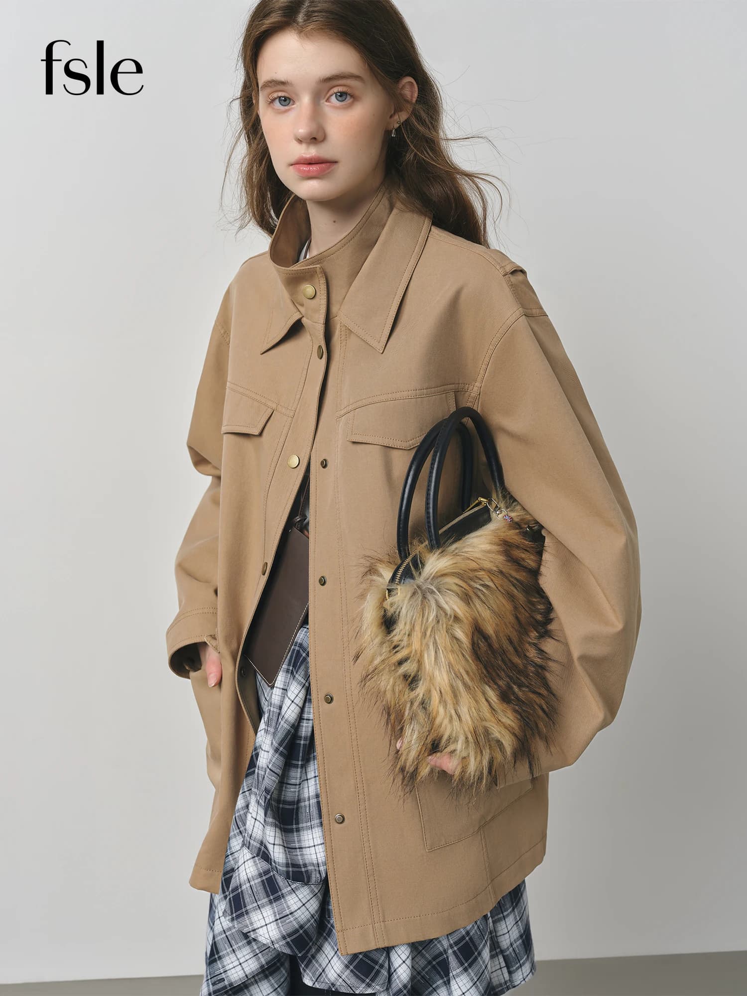 FSLE 2025 nouveau automne femmes Vintage Baren Style veste de travail surdimensionné revers manteau 