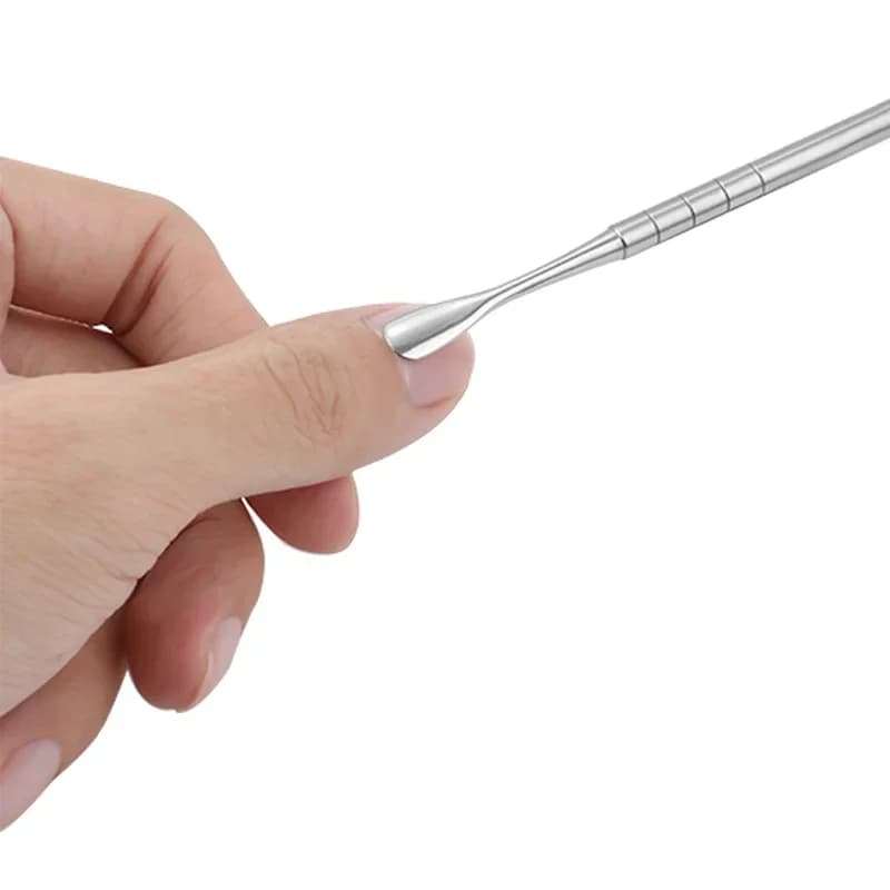 Nouveau dissolvant de cuticules à tête biseautée à Double extrémité, dissolvant de cuticules en acie