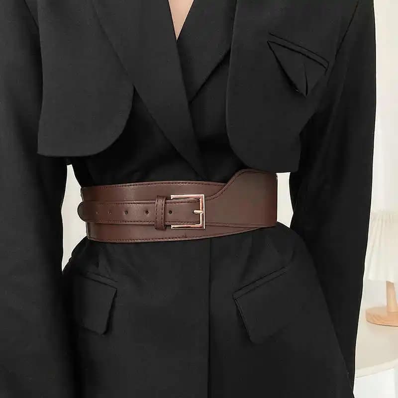 1 pièces ceinture femmes Ins vent polyvalent Version coréenne robe noire taille large Cincher femmes