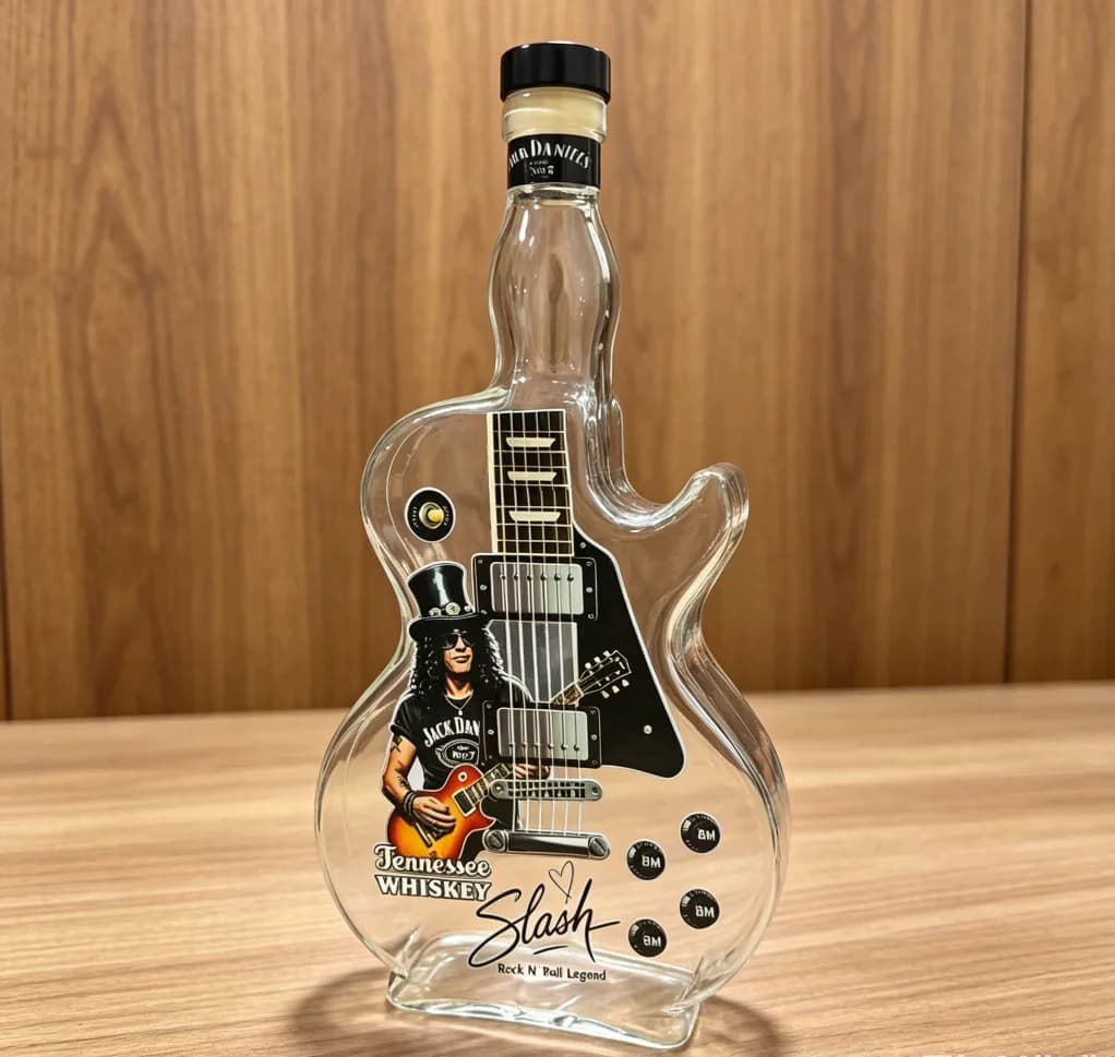 Carafe à whisky créative en forme de guitare, bouteille en verre pour liqueur, scotch, bourbon, déco