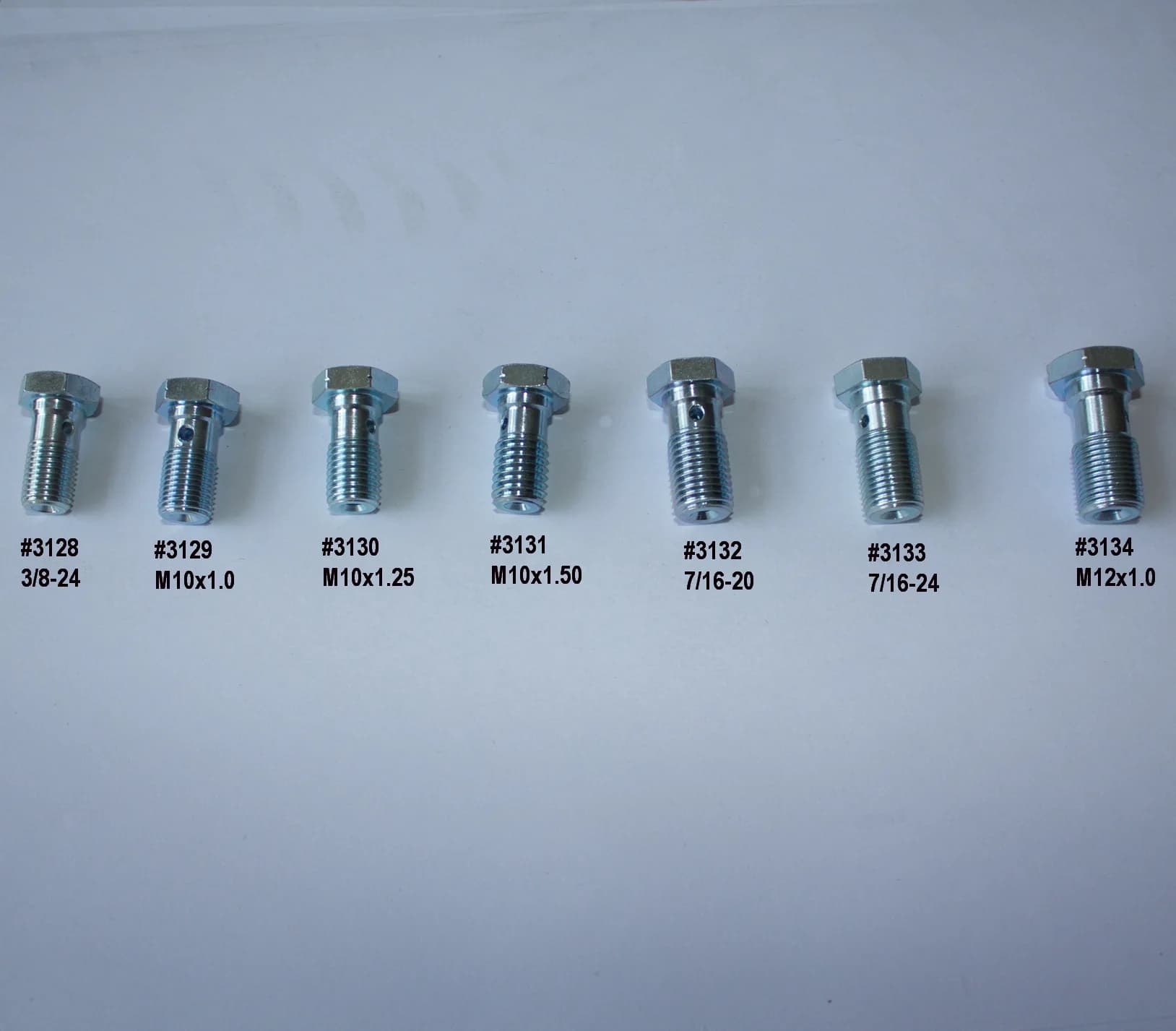 Boulons Banjo simples en Zinc 3/8-24, M10x1, M10x1.25, M10x1.5, 7/16-24, 7/16-20, M12x1 pour collier
