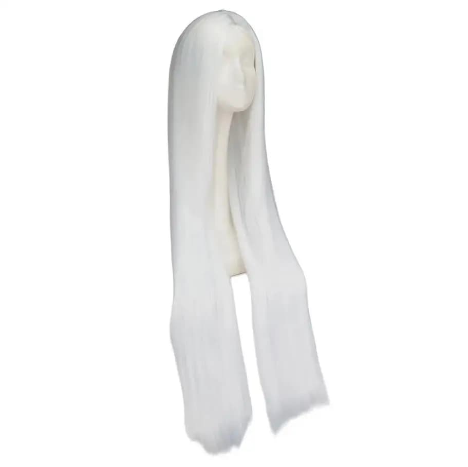 Perruque blanche 100CM/40 pouces, fibre synthétique résistante à la chaleur, cheveux longs pour Cost