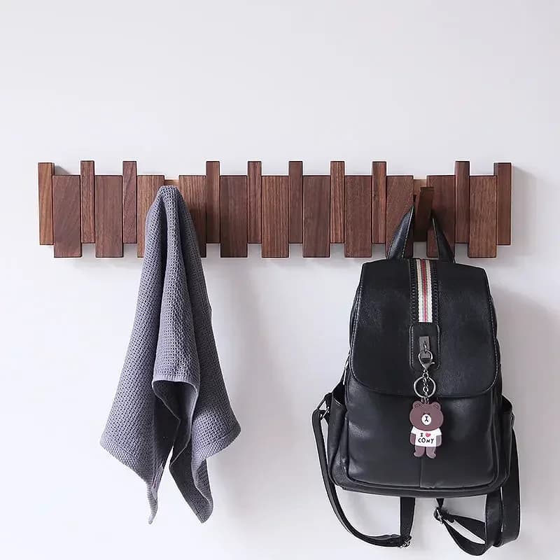 Porte-manteau mural en noyer noir, support créatif suspendu pour chapeau, porte-clés, porte-manteau 