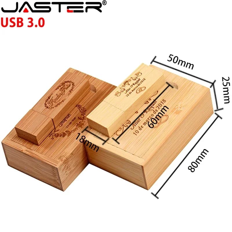 5 PCS LOT boîte en bois clé USB USB 3.0 Logo personnalisé gratuit clé USB 128GB 64GB 32GB clé mémoir