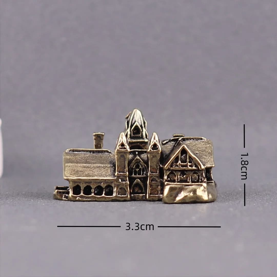 Figurines miniatures de château, architecture, micro-paysage, artisanat de bureau, ornements, décora