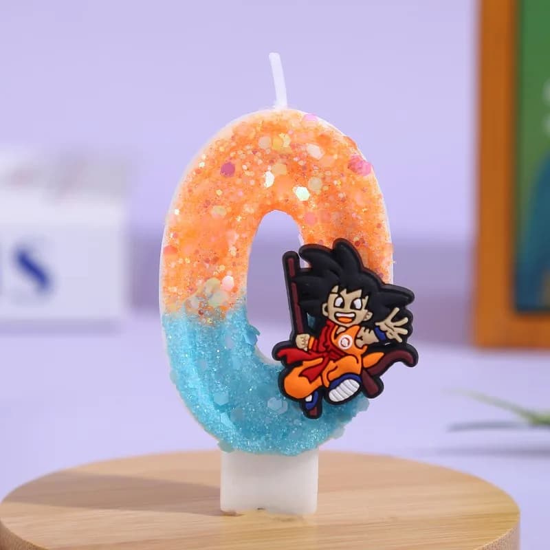 Bandai Dragon Ball Wukong bougie 3D 0-9 chiffres personnage de dessin animé décorations de gâteau de