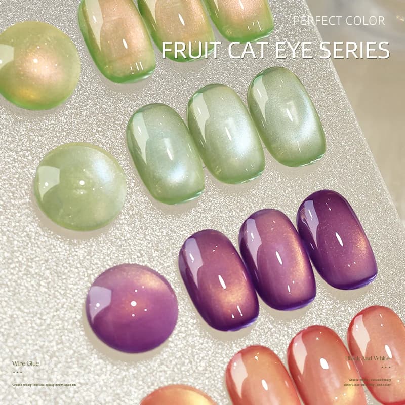 Vernis à ongles Gel œil de chat aux fruits, couleur parfaite, ensemble de vernis à ongles Ge à paill