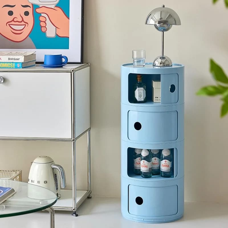 Armoire de oral et Nordique, Petite Armoire Ronde Moderne, Rangement en Plastique, Armoire Étroite, 
