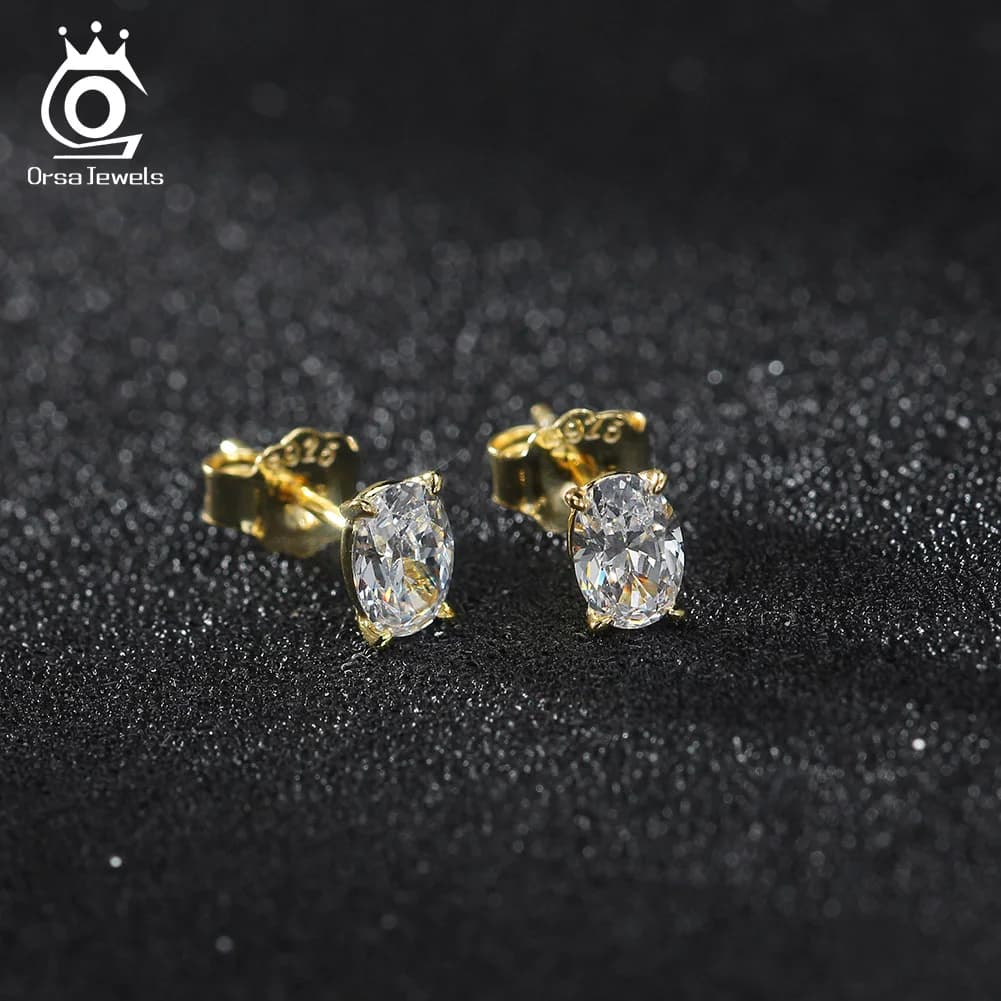 ORSA JEWELS exquis 925 boucles d'oreilles en argent Sterling Zircon pour les femmes brillant 8A Prem
