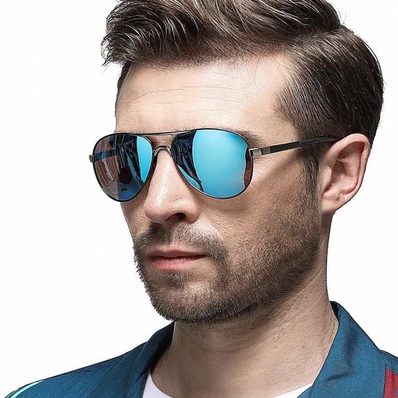 AOWEAR hommes Aviation lunettes de soleil hommes miroir polarisé lunettes de soleil pour homme HD co