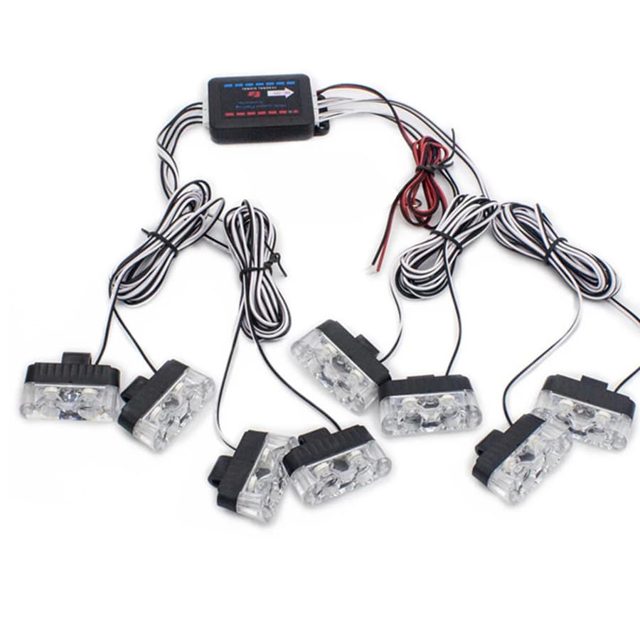 2 LED pince de Police lumières stroboscopiques rouge bleu ambre lampe Flash 12V véhicule pare-chocs 