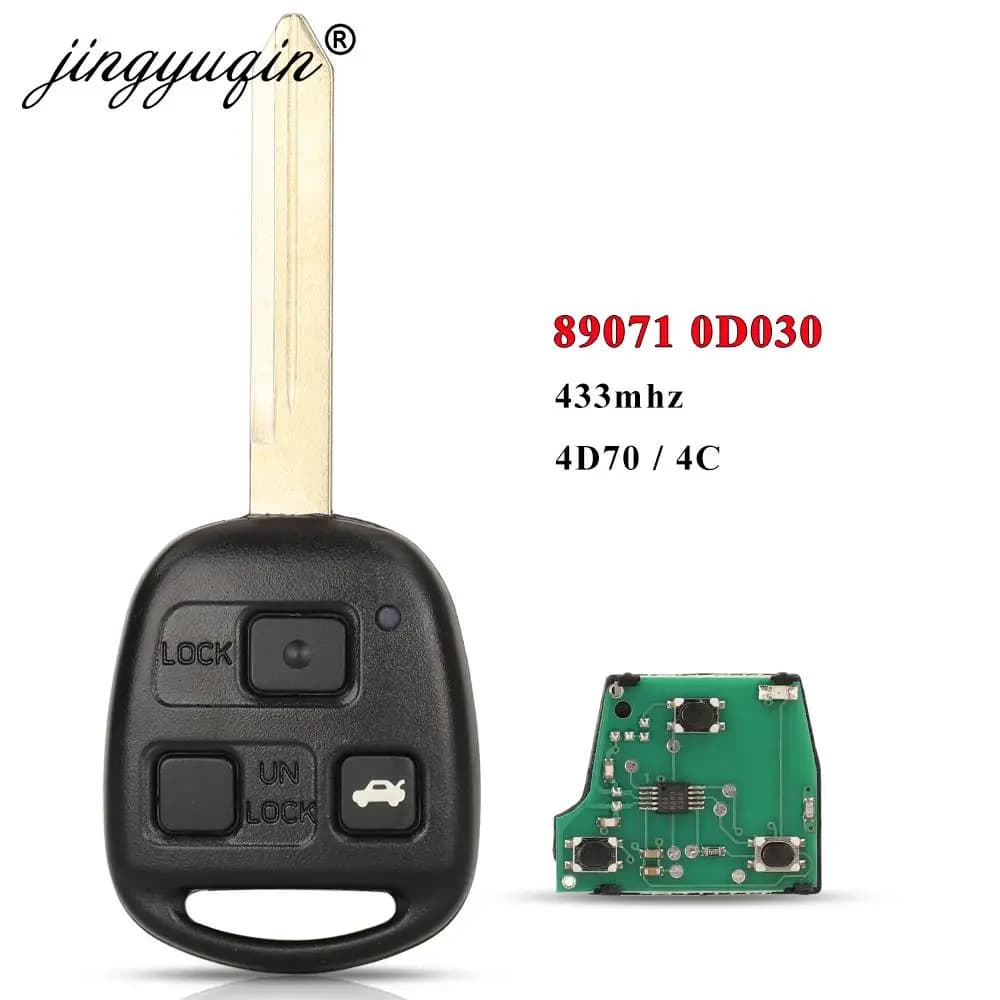 Jingyuqin 433MHz 4D70/ 4C puce 89071-0D030 2/3 boutons télécommande porte-clés pour Toyota Yaris Ave