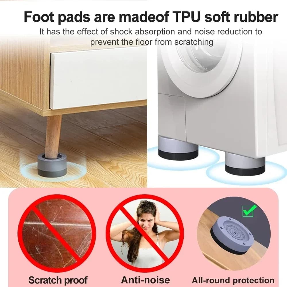 Coussinets Anti-Vibration universels pour Machine à laver, 4 pièces, tapis de pieds en caoutchouc, c