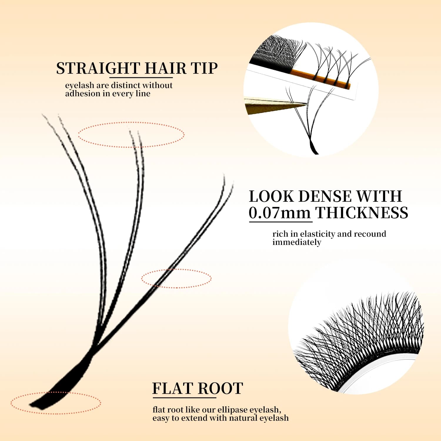 LAKANAKU 6 plateaux 6D W en forme d'extensions de cils Volume Egipcio complet Cilios naturel Fio 6w 