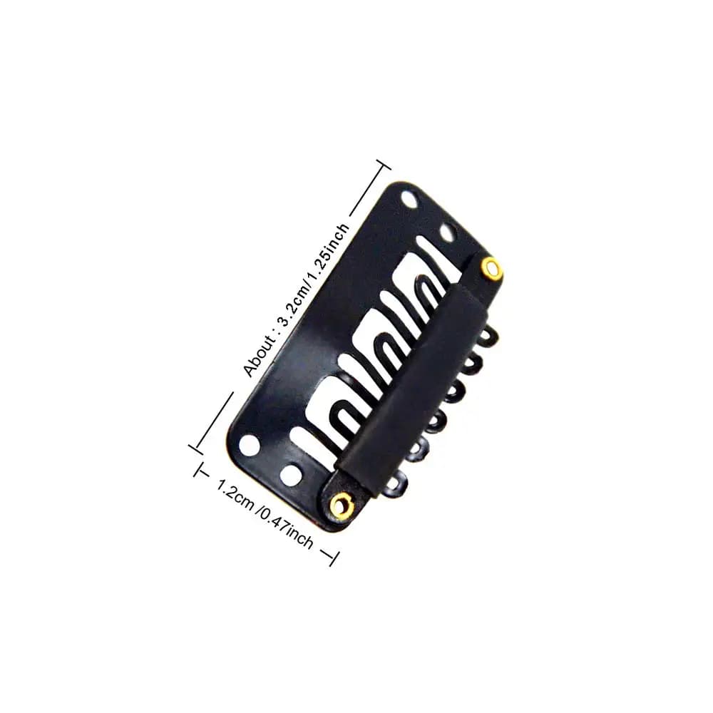 Clips de perruques en forme de U de 32mm, 20 pièces, avec dos en silicone pour Extensions de cheveux
