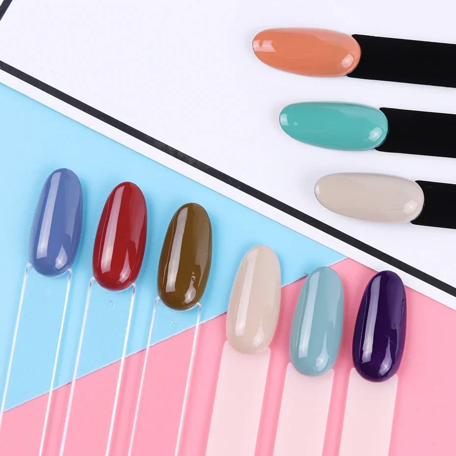 Embouts d'affichage pour faux ongles, 50 pièces, tableau de couleurs naturel clair, Style éventail o