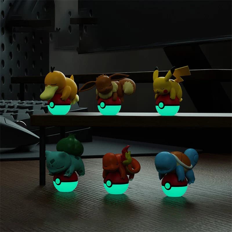 Authentique Pok é mon Pok é Ball veilleuse poupée à la main Pikachu CHARMANDER poupée modèle ornemen