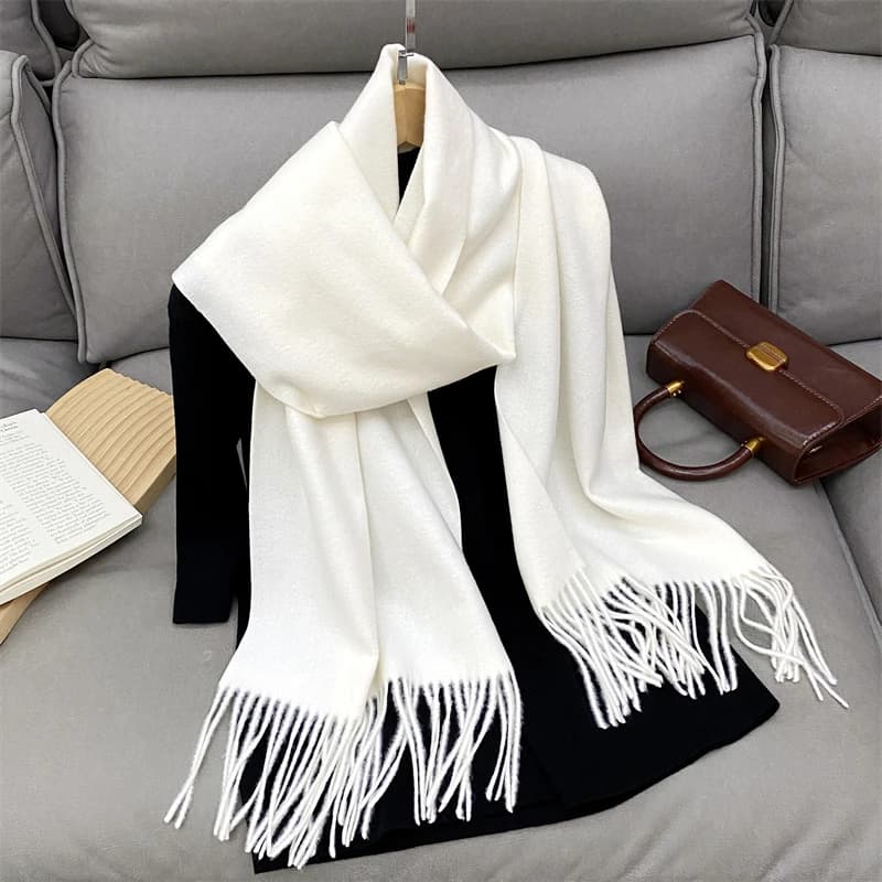 Écharpe en cachemire solide pour femmes, Design de marque de luxe, couverture Pashmina d'hiver, châl