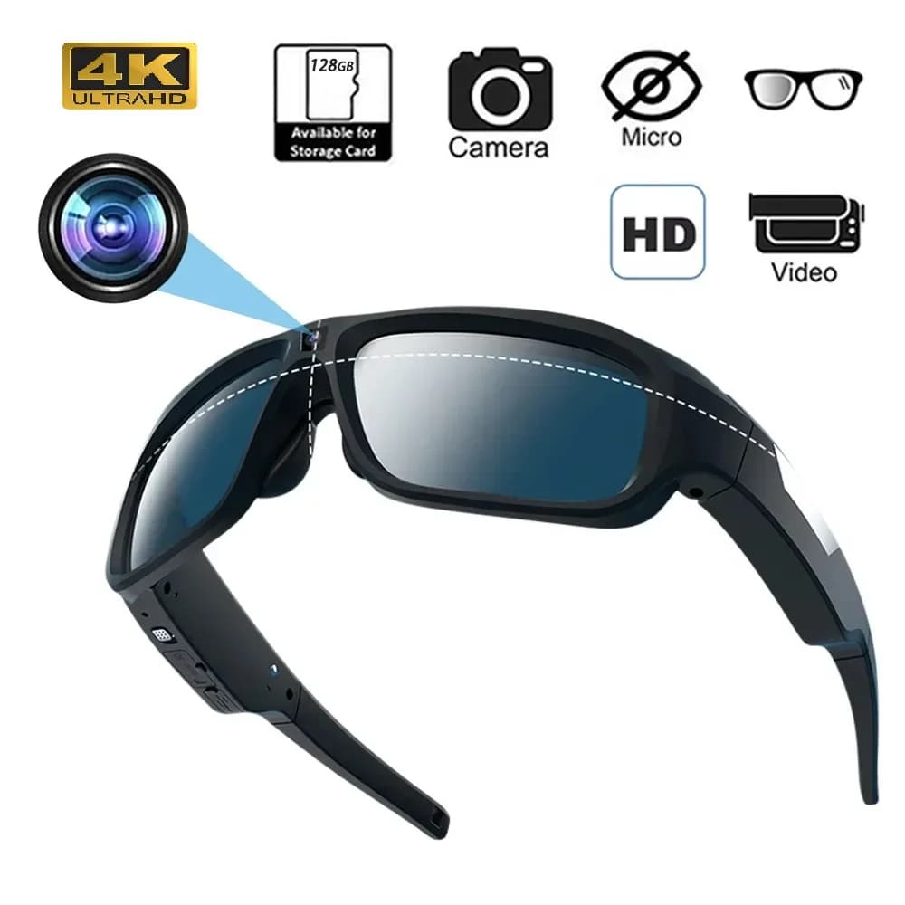 Mini caméra HD 4K, lunettes de Surveillance pour vélo, enregistreur vidéo, photographie, caméra d'ac