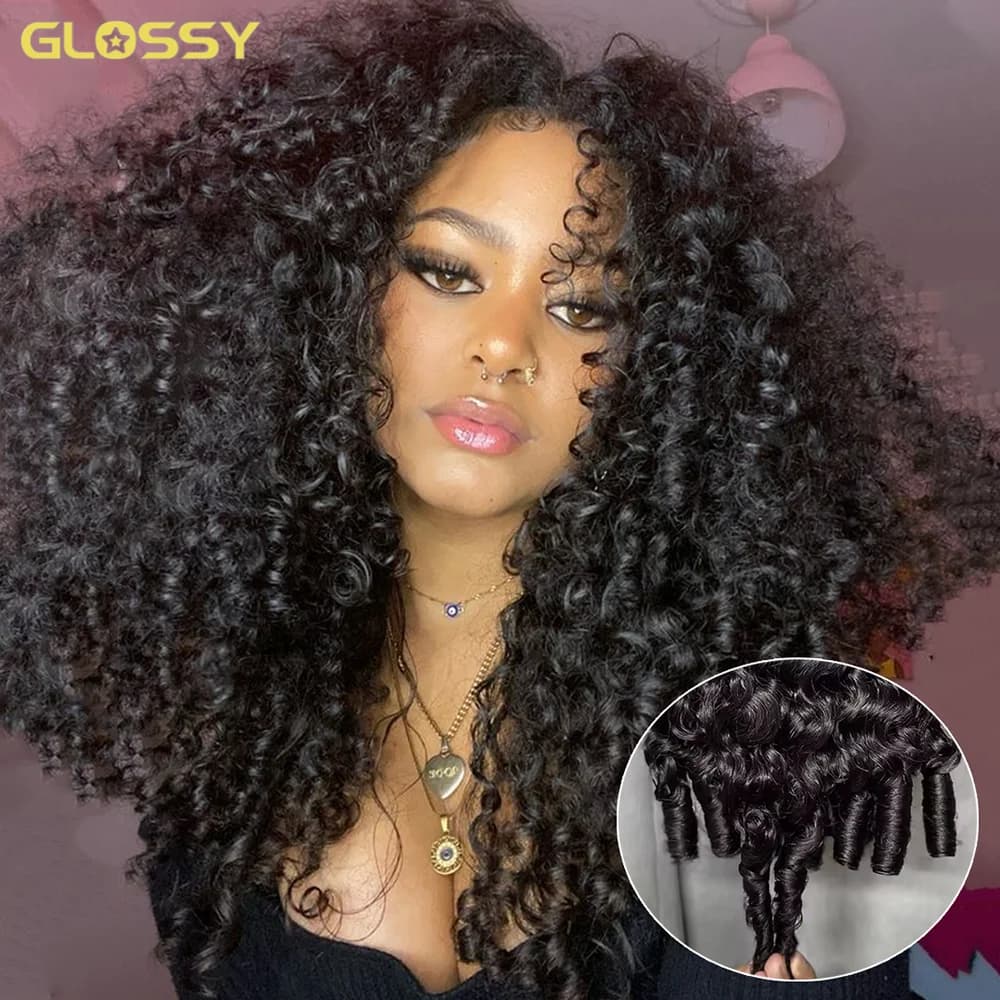 Perruques en cheveux humains bouclés birmans à 300 % de densité pour femmes, perruque brésilienne sa