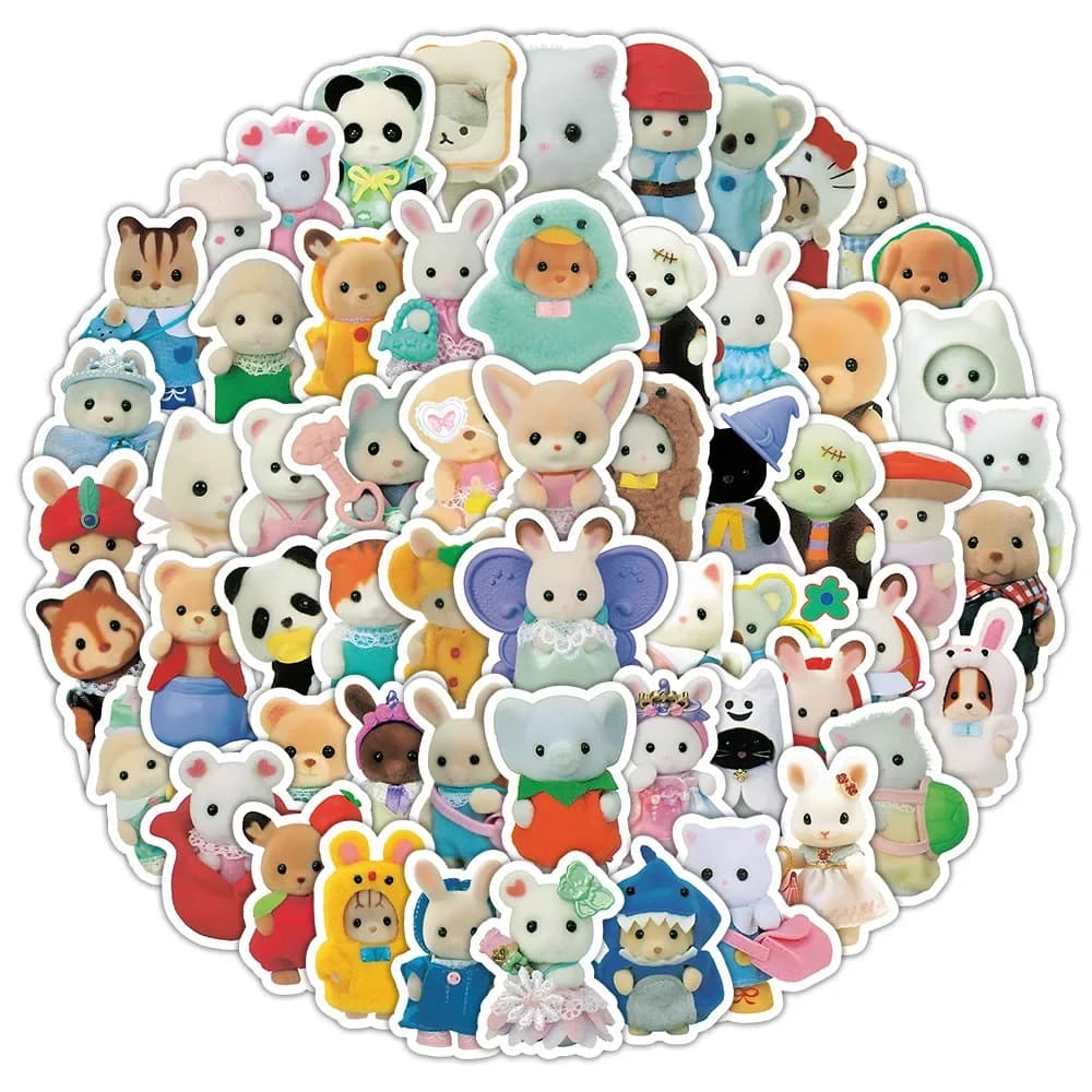 100/200 pièces Calico Critters autocollants ordinateur portable Scrapbook décoration Graffiti décalc