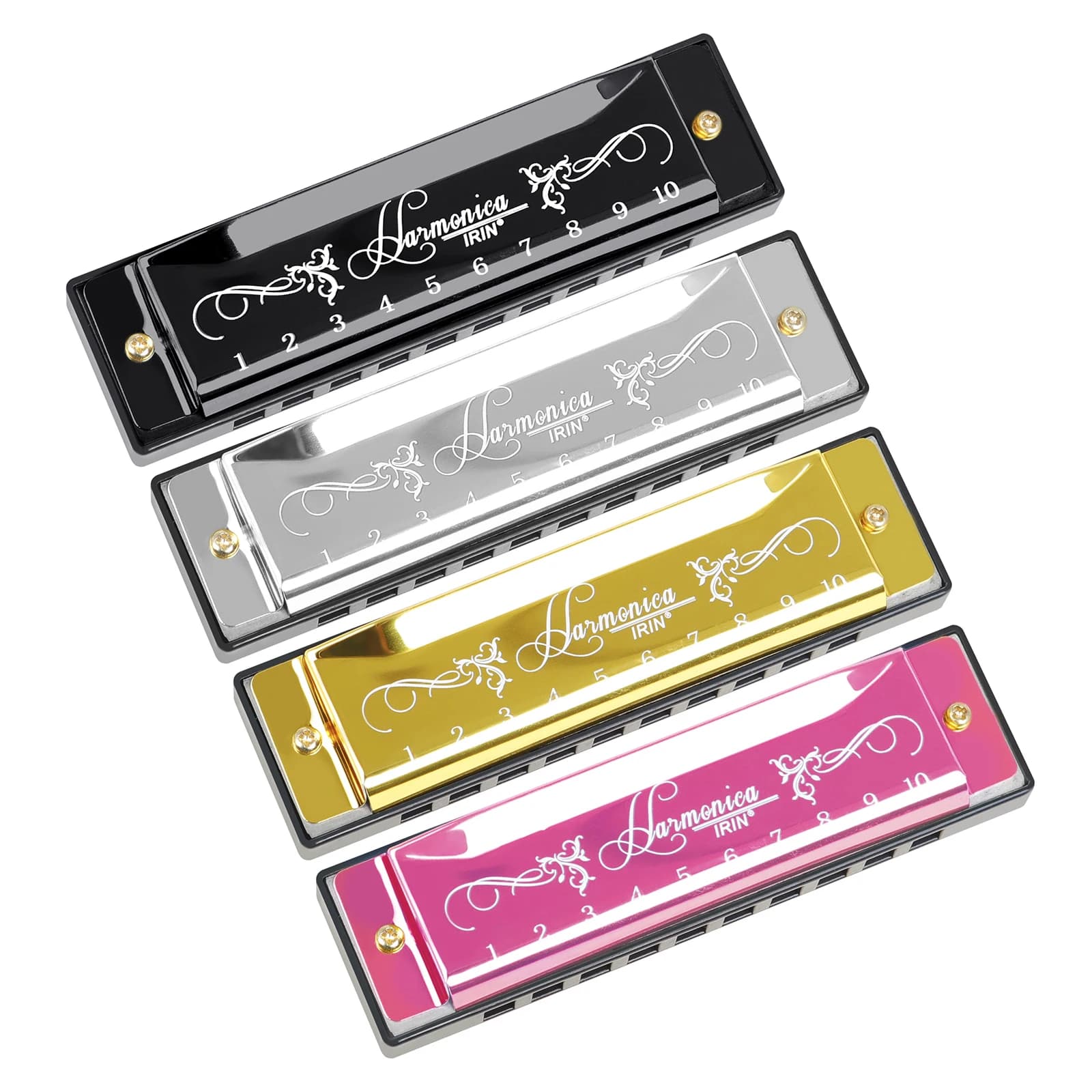 Harmonica professionnel 10 trous 10 tons couleur C ton Harmonicas avec étui cadeau de noël pour débu