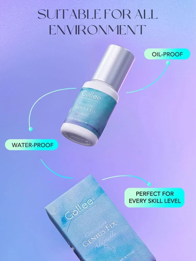 Gollee – adhésif Genius Fix, premier colle pour extensions de cils, tous temps au monde, réglage rap
