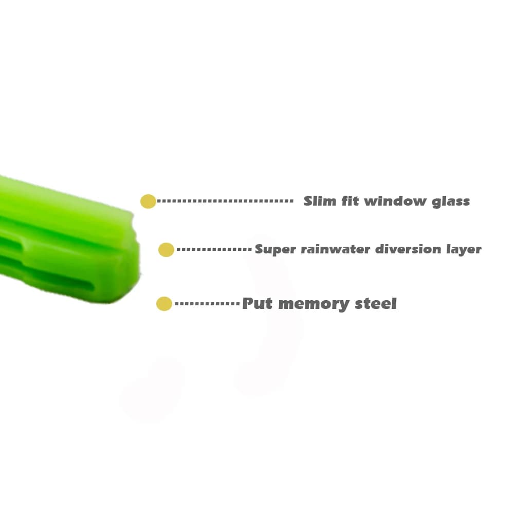 KAWOO-Bande de recharge en silicone pour essuie-glace de type hybride, accessoires de voiture verte,